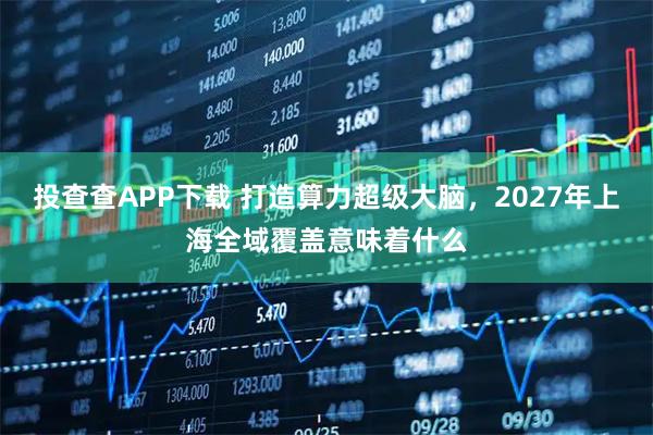 投查查APP下载 打造算力超级大脑，2027年上海全域覆盖意味着什么